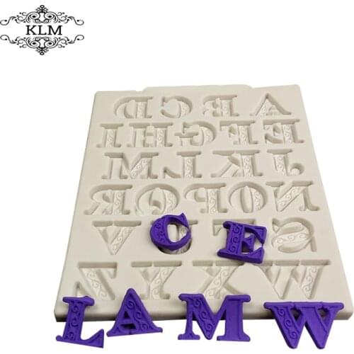 KLM-00200 Fondant Letter Mold Candy Making Tools Silicone Alphabet Molds Cake Decorating
