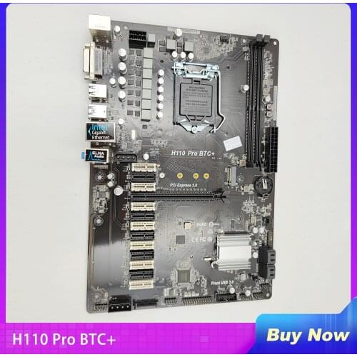 Original Mining Motherboard For ASRock H110 Pro BTC+ H110 LGA 1151 DDR4 32GB 13 PCIE Core i7/i5/i3 Perfect Test