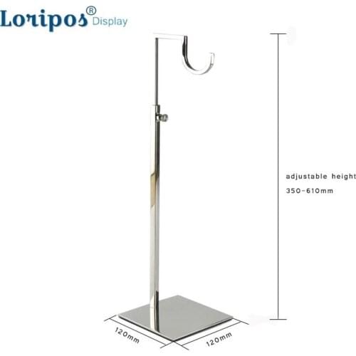 Curved Hook Metal Matte Silver Gold Handbag Hook Adjustable Handbag Display Stand Stainless Steel Bag Rack Stand Top-quality