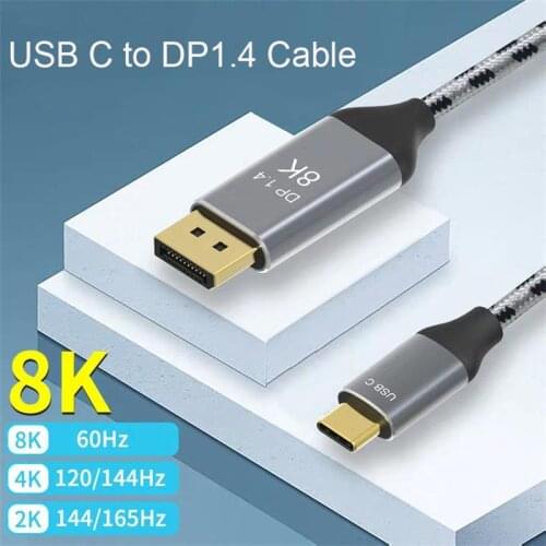USB C to Displayport Cable 8K for Macbook Pro DELL Samsung S8 HP Thunderbolt 3 Type C3.1to DP1.4 Cable USB C DisplayPort Adapter