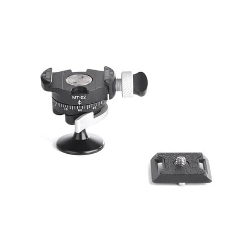 Mini Ball Head 360 Degree Rotating Camera Tripod CNC Ballhead Aluminum Alloy with Quick Release Plate for DSLR Monopod Slider DV