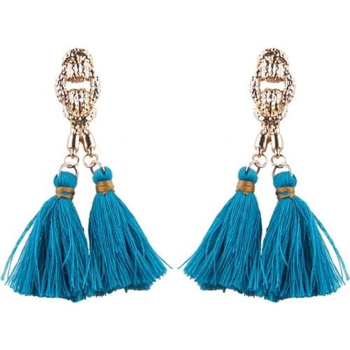 Fashion Anti New Plating Zinc Alloy Charm Thread Tassel Pendant Drop Earrings Brinco Vintage Bulgaria jewelry WholesaleS