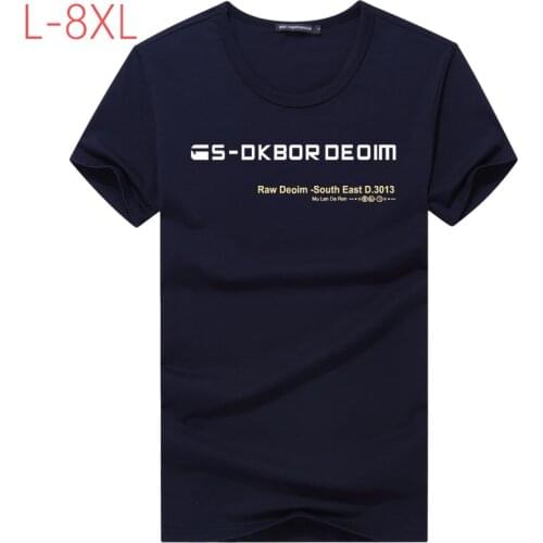 Men Cotton Baggy Thin T Shirt Summer Male Casual Breathable Elastic Printed Fitness Streetwear Funny Top Tees 6XL 7XL 8XL CF261