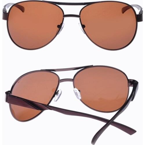 Men Pilot Outdoor Sports Ultralight Al-Mg Alloy Double Bridge Oversized Polarized Sunglasses Custom Made Myopia Lens -1 to -6