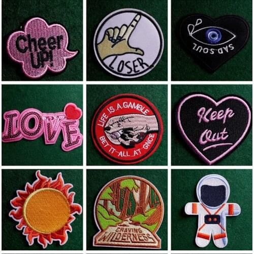 Heart /eye /Fruit on Patch for Clothing Embroidered Sewing Applique Woven Badge Sew On Patches For Clothing Accesories DIY Make
