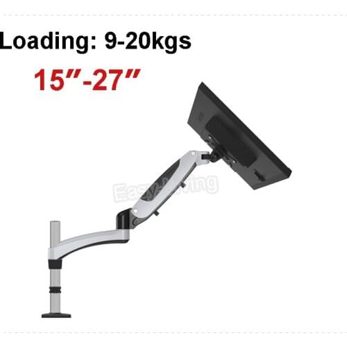 Aluminum Alloy Gas Spring Full Motion Desktop 15-27" LCD LED Monitor Holder Arm All-in-one PC Mount Bracket Loading 9-20kgs