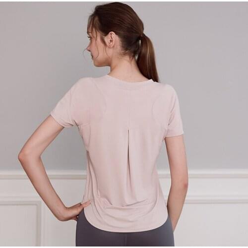 New Women Summer Sports Running T-shirts Loose Gym Yoga Shirts Fitness Training Workout Short Sleeve Quick Dry Sportswear Top