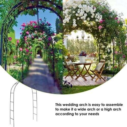 200*190*38cm Home Painted Tube Metal Wedding Arch Climbing Gardening Plant Support Trellis Arch Balcony Flower Climbing Frame