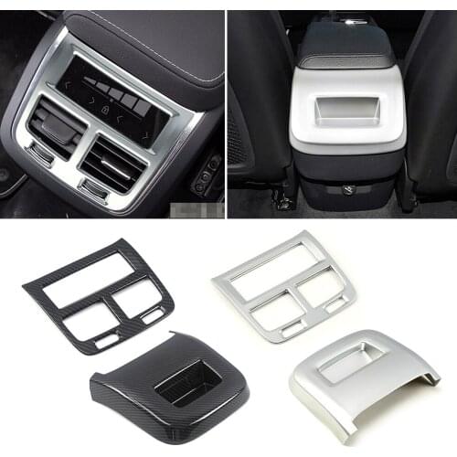 For Volvo XC60 2018 2019 2020 Storage Armrest Box Rear AC Air Conditioner Vent Outlet Panel Cover Frame Trim ABS Sticker