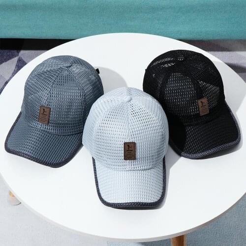 Adjustable Men Women Outdoor Space Mesh Baseball Cap Unisex Breathable Quick Dry Anti-UV Fishing Running Sun Hat Hip Hop Summer