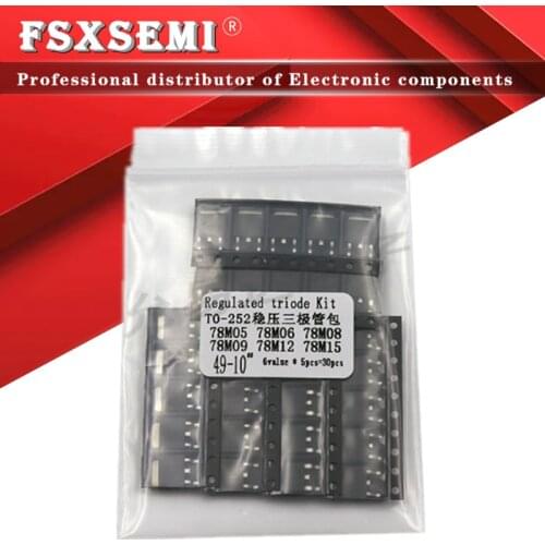 6valuesx5pcs=30pcs Voltage Regulator TO-252 Assorted Kit 78M05 78M06 78M08 78M09 78M12 78M15