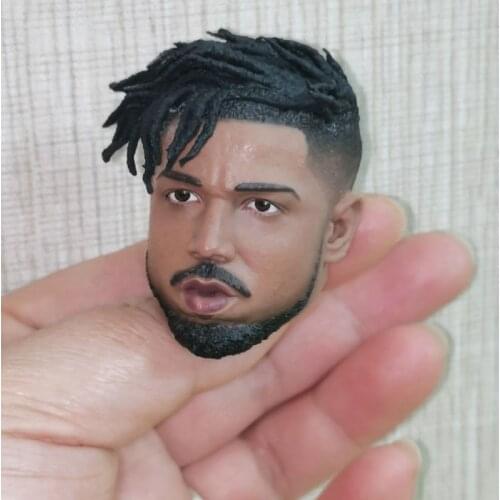 In Stock 1/6 Scale Wakanda Throne Black Man Head Sculpt Carved Model Calm Version for 12'' Body