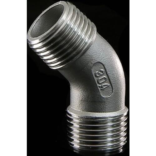 1/2" BSPT Equal Male 45 Degree Elbow Connector Coupler 304 Stainless Pipe Fitting Water Gas Fuel