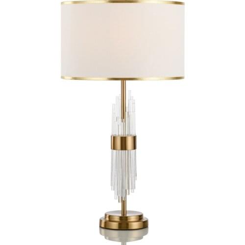 Modern minimalist table lamp crystal hotel living room bedroom study bedside lamp soft decoration model room