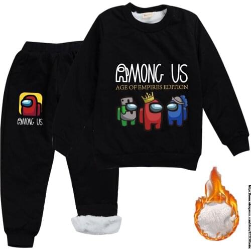 Among US Children Winter Clothes Baby Boys Cartoon Clothing Sets Print Cartoons Sweatsets for Boys Girls Kids Clothes