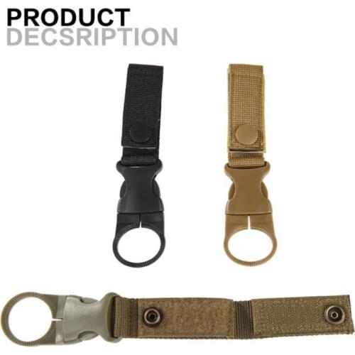 Outdoor Military Water Bottle Holder Clip Water Bottle Nylon Webbing Buckle Hook Climbing Carabiner Belt Backpack Hanger Hooks