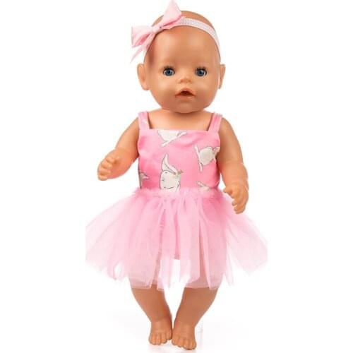 Colorful Dress Clothes Fit For born baby 43cm Doll Clothes Doll Accessories For 17inch Baby Doll