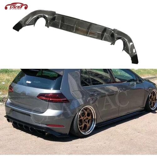 Rear Bumper Lip Spoiler for VW Golf 7.5 MK7.5 Standard And GTI 2017 2018 2019 Carbon Fiber Fins Shark Style Diffuser
