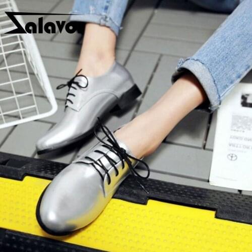 ZALAVOR Size 30-43 Women Flat Shoes Lace Up Round Toe Shoes For Women Fashion Simple Daily Shoes Women Daily Footwear