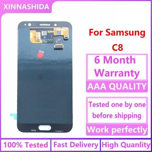 For Samsung Galaxy C8 2017 C710F/DS C7100 LCD Super AMOLED LCD Display 100% Tested Working Touch Screen Assembly