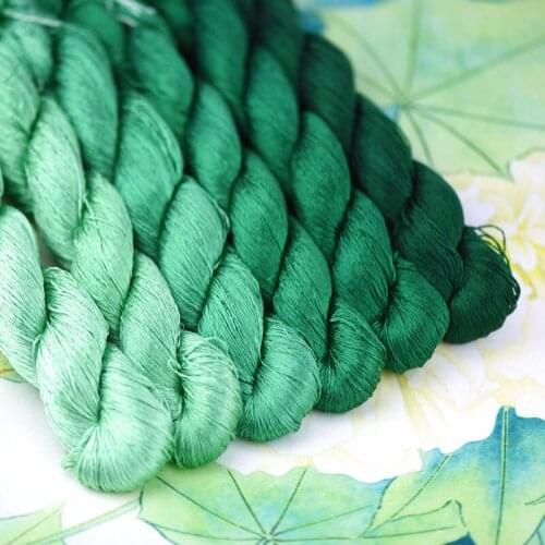 1pcs 100% silk thread hand embroidery embroider cross stitch 400m silk embroidery thread dark green series/6 gradient colors