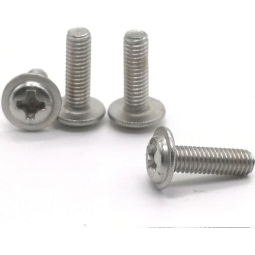 20PCS M2 M2.5 M3 M4 M5 PWM DIN967 sus304 Pan Cross recessed head Padded Screw Computer Case Fixed Motherboard Screws With washer