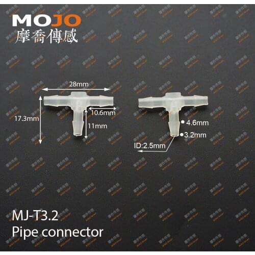 2020 Free shipping!(10pcs/Lots) MJ-T3.2 1/8" Tee pipe connectors 3.2mm three way pipe joint