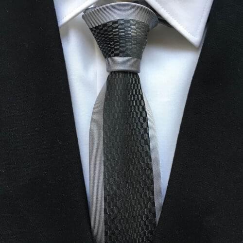 2021 Mens Ties Jacquard Woven Necktie Fashion Gray Striped Cravates