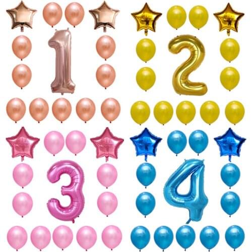 30inch Foil Birthday Balloons Air Number Balloon Figures Happy Birthday Party Decoration Kids Baby Shower Latex Balloon Supplies