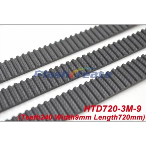 5pcs HTD3M belt 720 3M 9 Length=720mm Width=9mm Teeth=240 3M timing belt rubber closed-loop belt 720-3M Free shipping