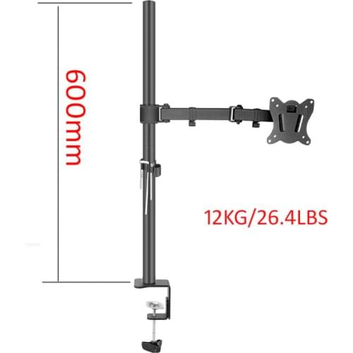 600mm DL-T902-160 Desktop Stand Full Motion 360 Degree steel Monitor Holder 10"-27" clamp base Monitor Mount Arm Load 12kg