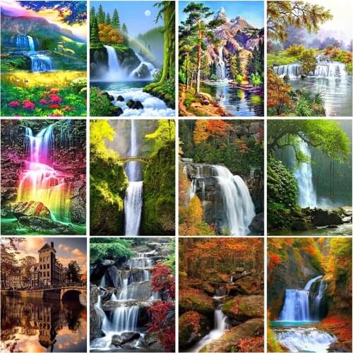 5D DIY Diamond Painting Landscape Rhinestone Art Picture Square/Round Landscape Diamond Embroidery Mosaic Decoration Picture Kit
