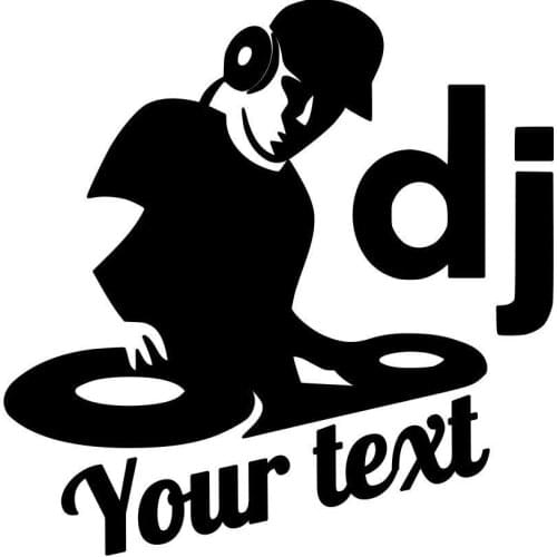 Car sticker motorcycle sticker personalized DJ music text decoration accessories creative scratch Shielding PVC, 15cm * 14cm