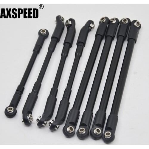 AXSPEED 8Pcs Aluminum Alloy Link Rod Linkage Set for RC4WD Land Rover Defender D90 D110 1/10 RC Crawler Car Truck Upgrade Parts