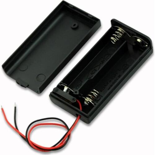 Black Plastic 2 3 4 Slots AA Size Power Battery Storage Case Box Holder Container With Wire Leads Battery Cover Switch