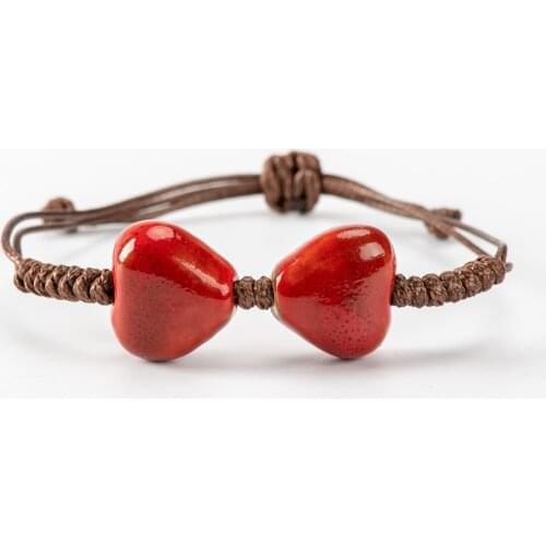 Heart Shape Ceramic Beads Bracelet Boho DIY Boho DIY Ceramics bracelets wholesale drop shipping #HY529