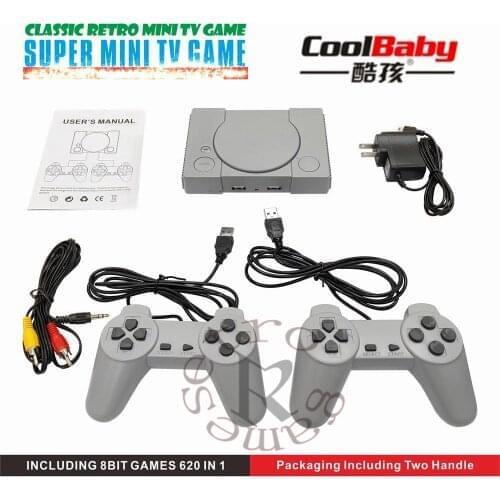 DHL 30pcs/lot Classic Mini Home TV Game Console 8bit Retro Handheld Video Console Built in 620 games Two players With Retail box