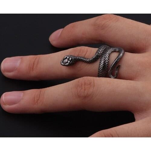 Кольца 2021 Тренд Retro Punk Exaggerated Spirits Snake Ring Fashion Stereoscopic Personality Opening Adjustable Ring Jewelry