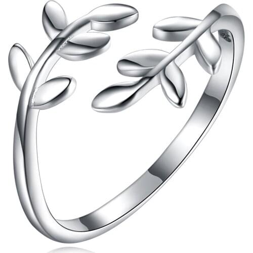 ZEMIOR Women Rings 925 Sterling Silver Minimalist Branches Open Adjustable Ring Elegant Female Fine Jewelry Gift New Arrival