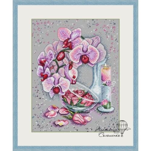 Beautiful orchid flowers 31-37 Cross Stitch Kit Package Greeting Needlework Counted Kits Embroidery cross stitch set