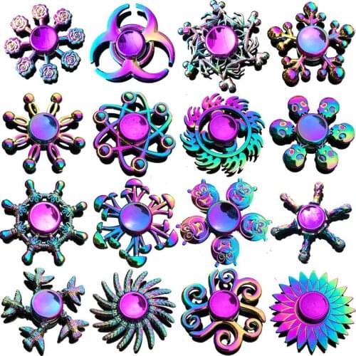 Size 55-65mm Metal Finger Spinner R188 Smooth Bearing Adult Children Anxiety Relief Stress Finger Toys Rainbow Spinner