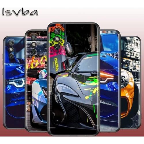 Fashion and cool Sports car for Huawei Y9A Y9 Y9S Y8S Y8P Y7P Y7 Y6S Y6 Y5P Y5 Prime Pro Lite Black Phone Case