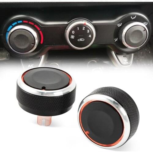 Interior Air conditioning Knob Cover sticker for KIA RIO K2 KXCROSS 2017-19 Car Styling 2 PCS ABS Plastic Cover sticker