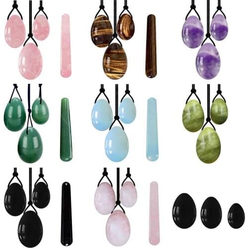Natural Jade Egg Vaginal Balls Yoni Egg Set Yoni Wand Vaginal Tightening Massage Ball Kegel Balls Vagina Muscle Kegel Exerciser