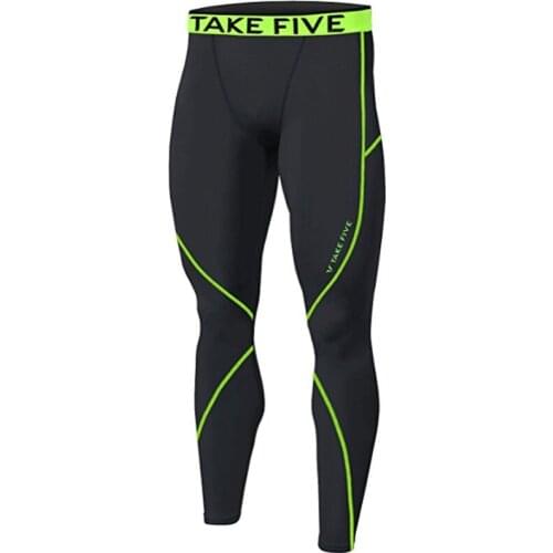 Newest TakeFive Mens Skin Tights Compression Base Layer Black Running Pants -507