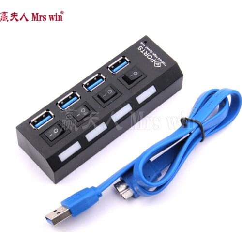 Newest Mini USB 3.0 Hub 4 Ports 5Gbps High Speed Hub usb USB Hub With On/Off Switch USB Splitter Adapter Cable For PC Laptop