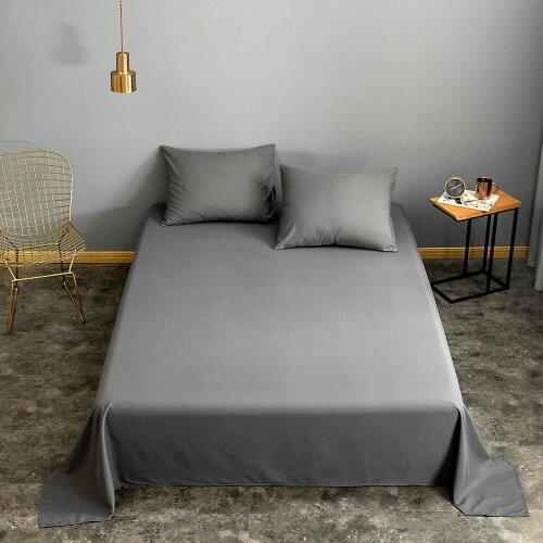 1 pc Flat Sheet Queen Size Gray Color Single Bed Linen for Adults juego de sabanas cama Double Bed Flat Sheet Top Sheets 220x240