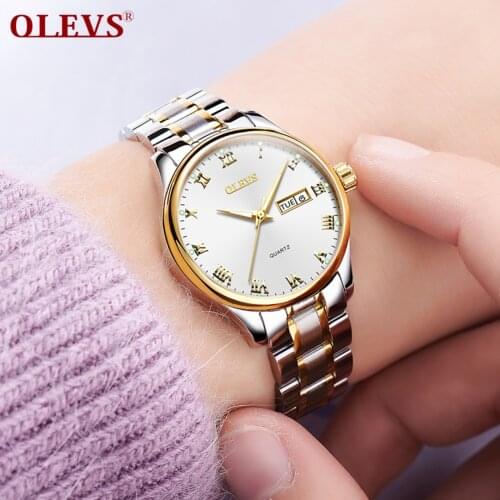 OLEVS New Fashion Women Watch Quartz Waterproof Classic Luxury Brand Lady Watch Stainless Steel Strap Watches