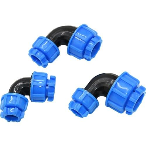 20/25/32mm PE Tube Reducing Connector Elbow DN15 DN20 DN25 90 Degree Connector For Agricultural Irrigation In Greenhouses