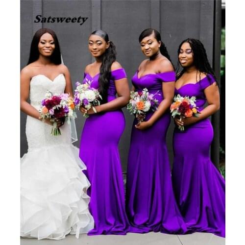 South African Purple Bridesmaid Dresses Summer Country Garden Wedding Party Guest Maid of Honor Gowns Custom Made